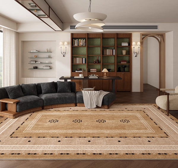 Contemporary Rugs for Bedroom, Mid Century Modern Rugs Next to Bed, Abstract Modern Carpets for Living Room, Modern Rugs for Dining Room-Paintingforhome