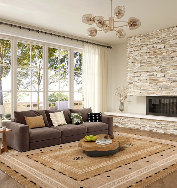 Contemporary Rugs for Bedroom, Mid Century Modern Rugs Next to Bed, Abstract Modern Carpets for Living Room, Modern Rugs for Dining Room-Paintingforhome