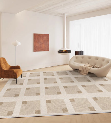 Abstract Contemporary Rugs for Bedroom, Modern Rugs under Sofa, Modern Soft Rugs for Living Room, Dining Room Floor Rugs, Modern Rugs for Office-Paintingforhome