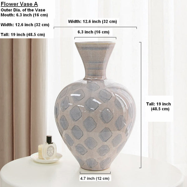 Unique Porcelain Flower Vases, Flower Vases on Table, Contemporary Vases for Modern Home Decor, Ceramic Bouquet Vases, Dining Table Centerpiece-Paintingforhome