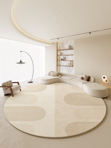 Round Contemporary Modern Rugs for Bedroom, Bathroom Modern Round Rugs, Circular Modern Rugs under Coffee Table, Round Modern Rugs in Living Room-Paintingforhome