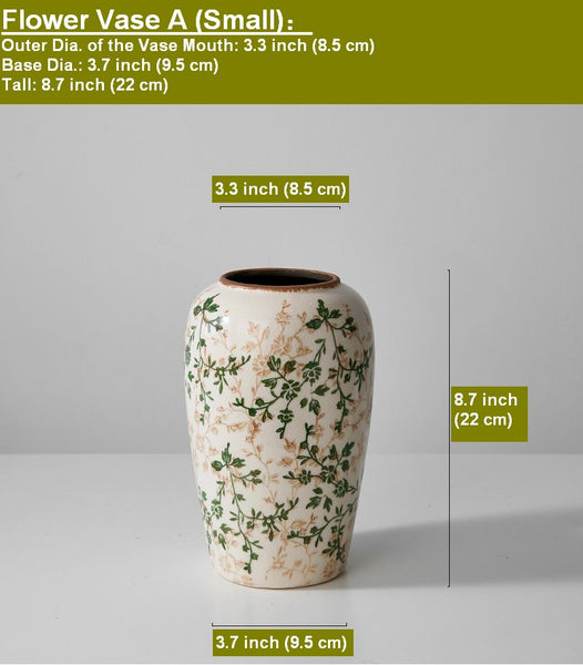 Ceramic Bouquet Vases, Porcelain Flower Vases, Rustic Flower Vases on Table, Dining Table Centerpiece, Handmade Water Holding Flower Vase-Paintingforhome