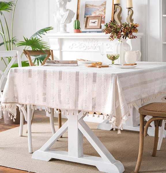 Rustic Table Covers for Kitchen, Linen Rectangular Tablecloth for Oval Table, Country Farmhouse Tablecloth, Large Rectangle Tablecloth for Dining Room Table-Paintingforhome