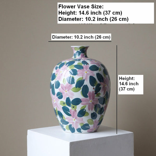 Unique Handmade Modern Flower Vase, Large Porcelain Vases for Modern Home Decor, Centerpiece Ceramic Bouquet Vases, Contemporary Vases on Dining Table-Paintingforhome