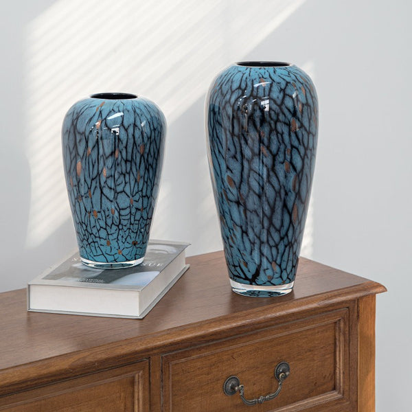 Colored Glaze Vase for Modern Home Decor, Glass Bud Vases, Bouquet Flower Vase, Handmade Liuli Vases, Centerpiece Vases on Table-Paintingforhome
