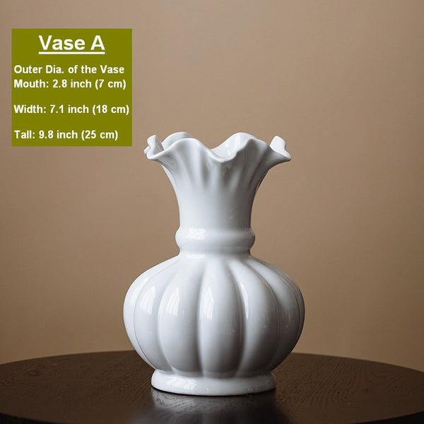 Handmade Water Holding Flower Vase, Ceramic Bud Vases, Small Flower Vases on Table, Rustic Porcelain Flower Vases-Paintingforhome