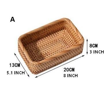 Rectangular Storage Baskets, Storage Baskets for Shelves, Woven Rattan Storage Basket, Kitchen Storage Baskets, Bathroom Storage Baskets-Paintingforhome
