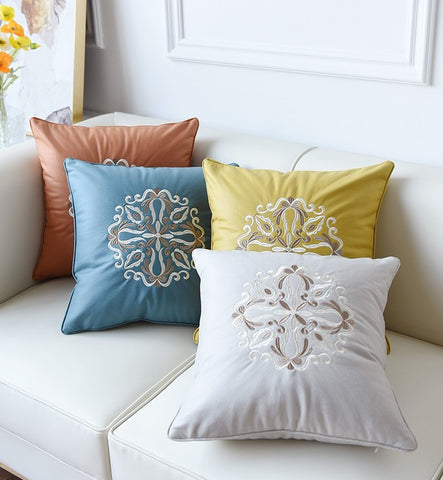 Contemporary Decorative Pillows, Modern Throw Pillows, Decorative Flower Pattern Throw Pillows for Couch, Modern Sofa Pillows-Paintingforhome