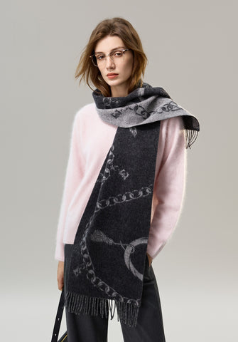 Holiday Women Scarf, Christmas Gifts for Her, Modern Wool Scarf, Warm Winter Scarf, Cold Weather Scarf, Fashion Scarf, Soft Cashmere Scarf for Girls, Elegant Designer Scarf-Paintingforhome