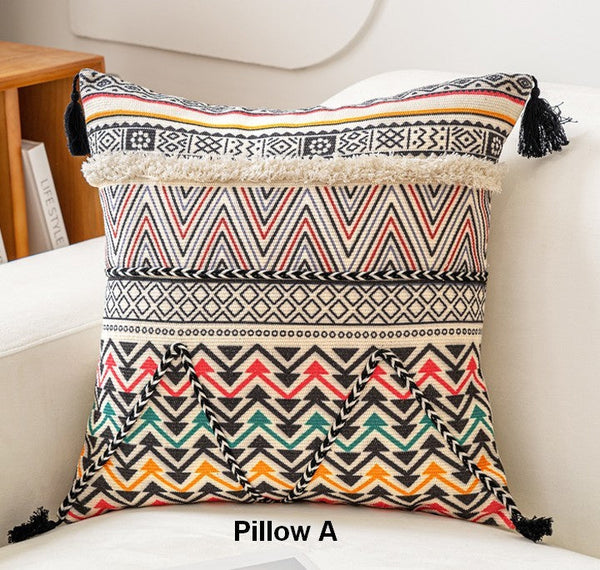 Geometric Modern Pillows, Decorative Throw Pillows for Living Room, Bohemian Decorative Sofa Pillows, Oriental Square Pillows for Couch-Paintingforhome