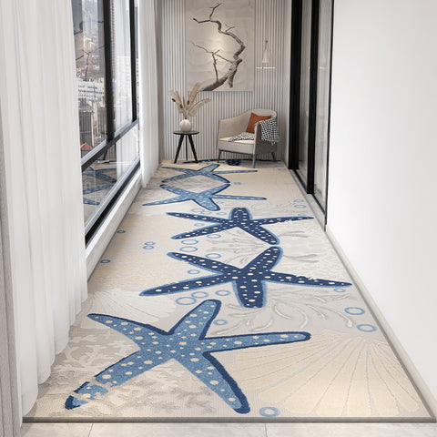 Abstract Modern Long Hallway Runners, Extra Long Narrow Runner Rugs, Entrance Hallway Runners, Stain-resistant Non Slip Entryway Runner Rug Ideas, Easy Care Kitchen Runner Rugs-Paintingforhome