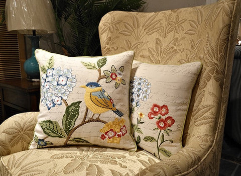 Bird Throw Pillows, Pillows for Farmhouse, Sofa Throw Pillows, Decorative Throw Pillows, Living Room Throw Pillows, Rustic Pillows for Couch-Paintingforhome