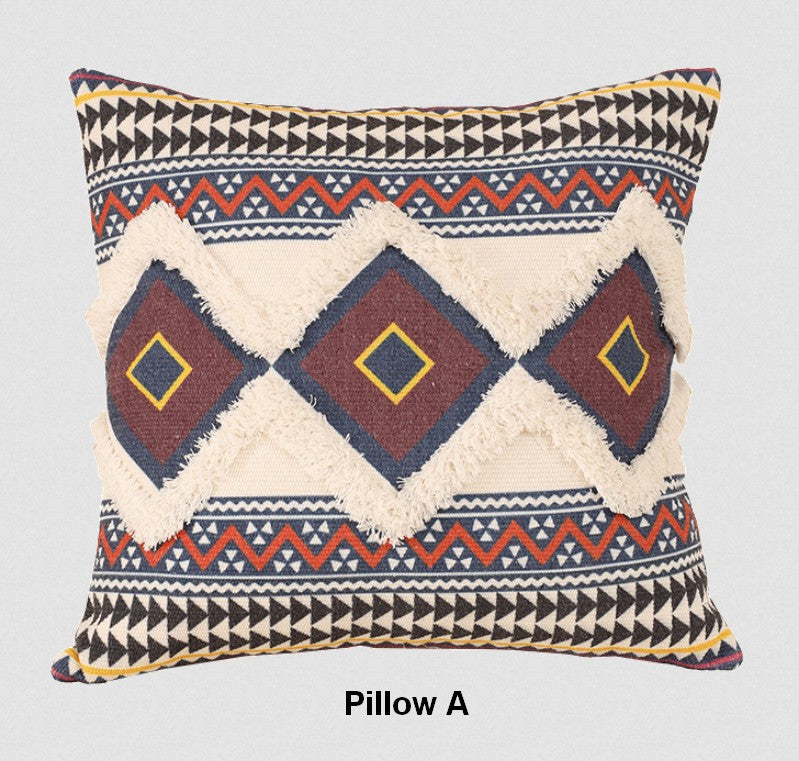 Oriental Decorative Throw Pillows for Living Room, Square Pillows for Couch, Geometric Modern Pillow Covers, Bohemian Decorative Sofa Pillows-Paintingforhome