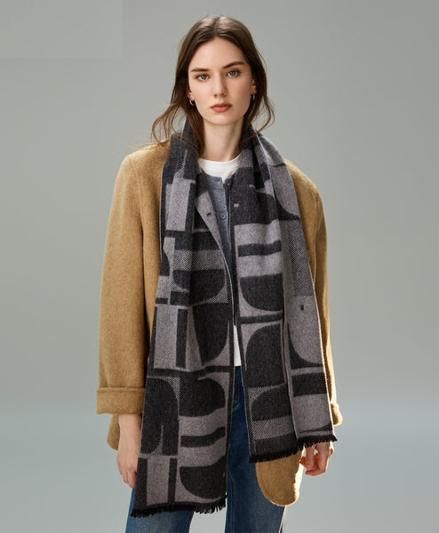 Soft Cashmere Scarf for Women, Casual Scarf for Women, Modern Wool Scarf for Women, Fashion Designer Scarf, Cold Weather Scarf, Winter Scarf-Paintingforhome