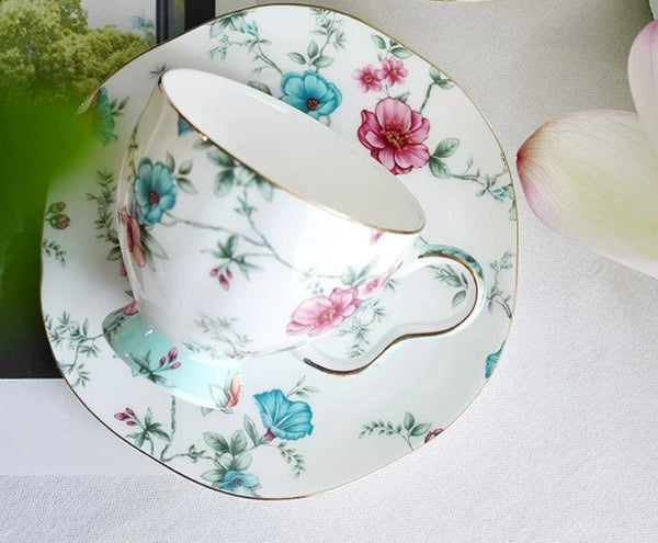 Coffee Cup in Gift Box, Vintage Tea Cup Set, British Tea Cup with Saucer, Porcelain Tea cups, Elegant Coffee Cup, Porcelain Coffee Cups, Afternoon Tea Cup with Saucer Set-Paintingforhome