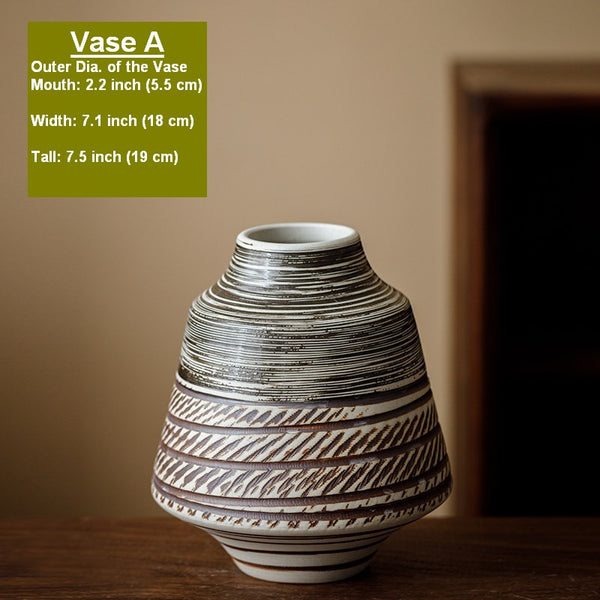 Modern Bouquet Flower Vases, Centerpiece on Dining Table, Handmade Pottery Flower Vases Urn, Water Holding Flower Vases, Large Flower Vase on Table-Paintingforhome