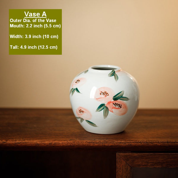 Handmade Water Holding Flower Vases, Modern Flower Vase Centerpiece on Table, Porcelain Flower Vases, Ceramic Bouquet Vases-Paintingforhome