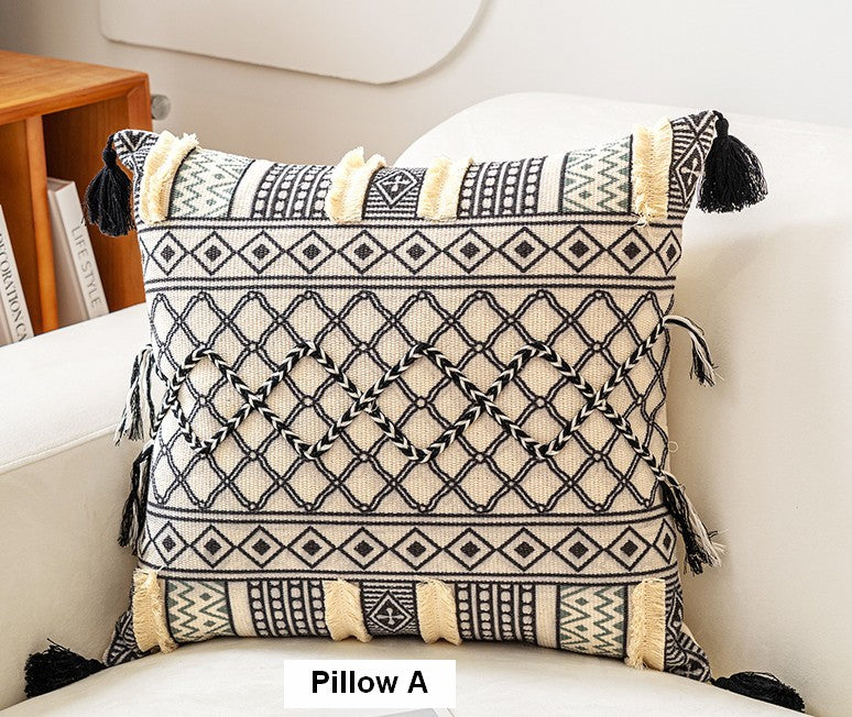 Geometric Modern Pillow Covers, Oriental Square Pillows for Bedroom, Bohemian Decorative Sofa Pillows, Decorative Throw Pillows for Couch-Paintingforhome