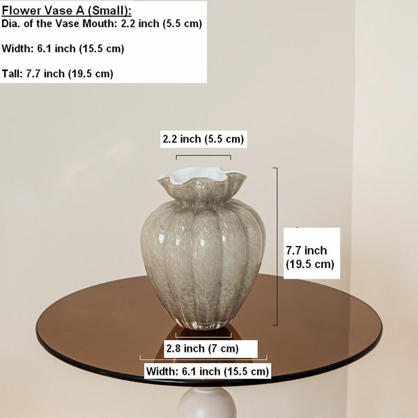 Color Glaze Vase, Contemporary Vases for Modern Home Decor, Handmade Liuli Vases, Glass Bud Vases, Centerpiece Vases on Table-Paintingforhome