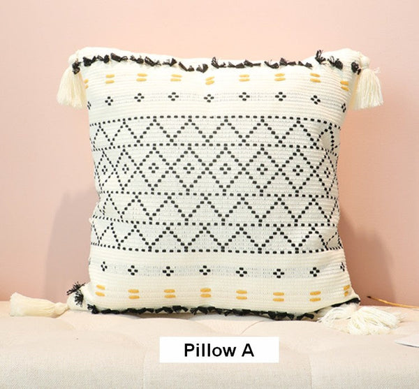 Oriental Decorative Throw Pillows for Bedroom, Square Pillows for Couch, Contemporary Modern Pillow Covers, Bohemian Decorative Sofa Pillows-Paintingforhome