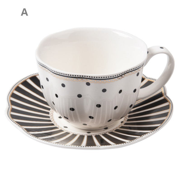 Elegant Modern Ceramic Coffee Cups, Creative Porcelain Tea Cup Saucer Set, Unique Porcelain Cup and Saucer, Afternoon British Tea Cups-Paintingforhome