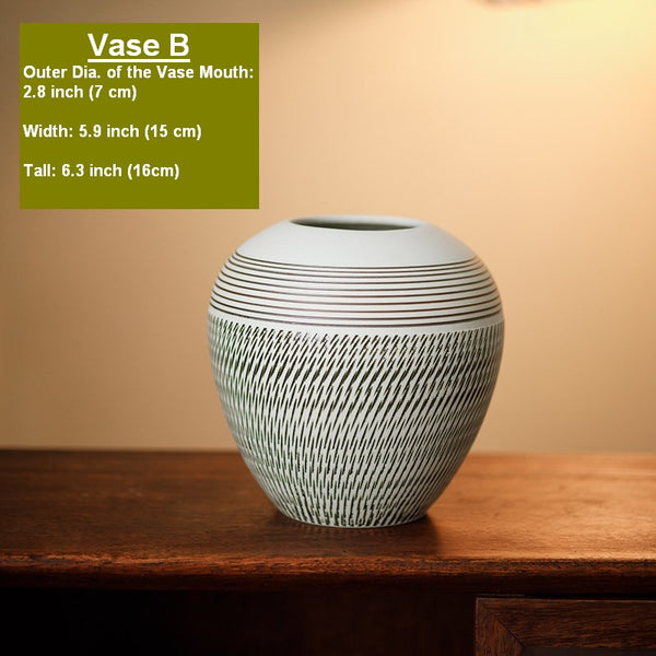 Centerpiece on Dining Table, Large Flower Vase on Table, Pottery Flower Vases Urn, Modern Bouquet Flower Vases, Handmade Water Holding Flower Vases-Paintingforhome