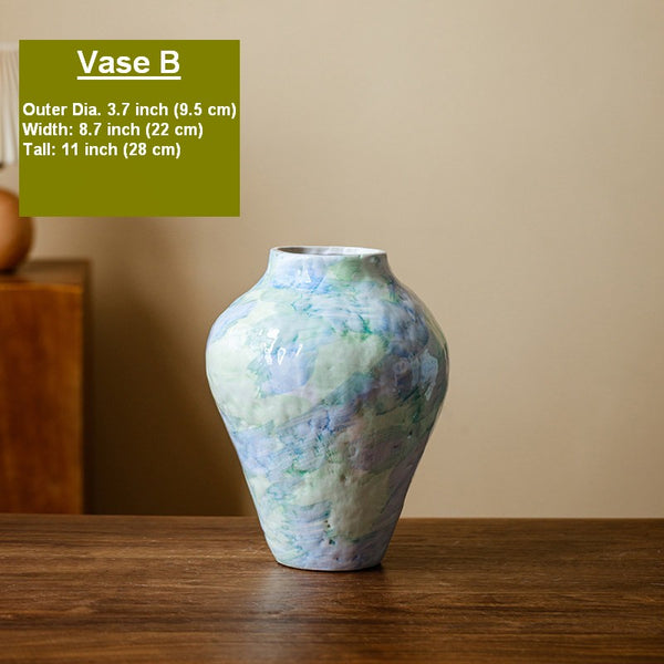 Modern Porcelain Flower Vases, Handmade Water Holding Flower Vases, Centerpiece on Dining Table, Ceramic Bouquet Vases, Flower Vases on Table-Paintingforhome