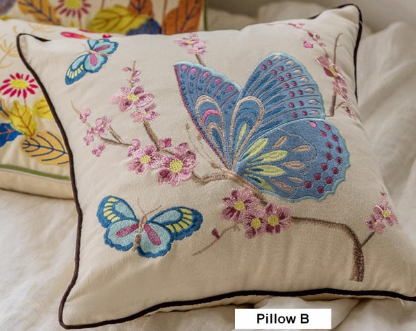 Decorative Throw Pillows for Living Room, Decorative Sofa Pillows, Butterfly Dragonfly Cotton and linen Pillow Cover, Modern Decorative Pillows for Couch-Paintingforhome