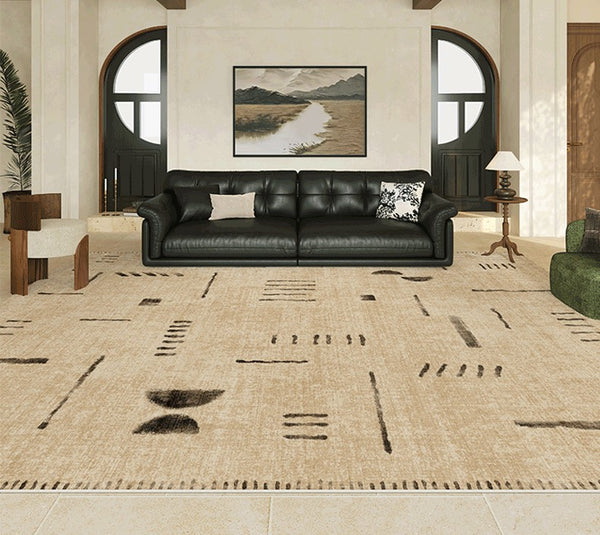 Modern Rugs under Dining Room Table, Contemporary Abstract Rugs Next to Bed, Geometric Modern Carpets for Office, Large Modern Rugs for Living Room-Paintingforhome