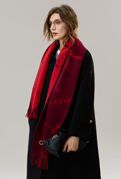 Modern Wool Scarf, Warm Winter Scarf, Holiday Women Scarf, Christmas Gifts for Her, Cold Weather Scarf, Fashion Scarf, Soft Cashmere Scarf for Girls, Elegant Designer Scarf-Paintingforhome