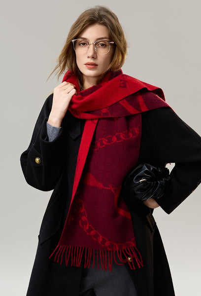 Modern Wool Scarf, Warm Winter Scarf, Holiday Women Scarf, Christmas Gifts for Her, Cold Weather Scarf, Fashion Scarf, Soft Cashmere Scarf for Girls, Elegant Designer Scarf-Paintingforhome