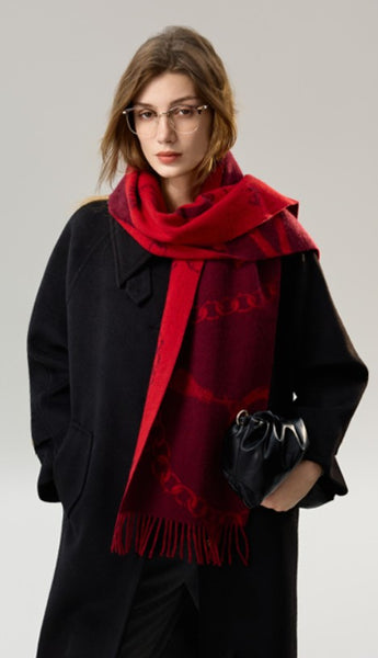 Modern Wool Scarf, Warm Winter Scarf, Holiday Women Scarf, Christmas Gifts for Her, Cold Weather Scarf, Fashion Scarf, Soft Cashmere Scarf for Girls, Elegant Designer Scarf-Paintingforhome