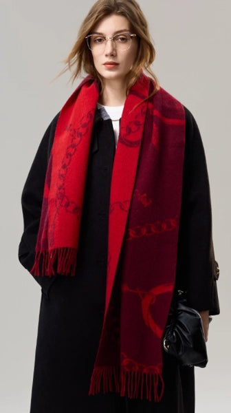 Modern Wool Scarf, Warm Winter Scarf, Holiday Women Scarf, Christmas Gifts for Her, Cold Weather Scarf, Fashion Scarf, Soft Cashmere Scarf for Girls, Elegant Designer Scarf-Paintingforhome