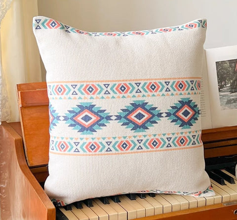 Oriental Square Pillows for Couch, Geometric Modern Pillow Covers, Decorative Throw Pillows for Dining Room, Bohemian Decorative Sofa Pillows-Paintingforhome