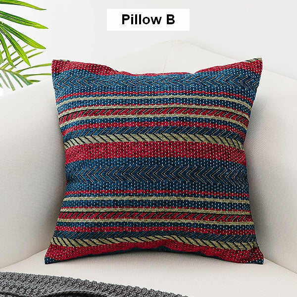 Unique Bohemian Decorative Sofa Pillows, Extra Large Geometric Pattern Chenille Throw Pillows, Oriental Throw Pillow for Couch-Paintingforhome