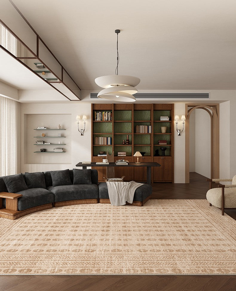 Mid Century Modern Rugs Next to Bed, Contemporary Rugs for Bedroom, Abstract Modern Carpets for Living Room, Modern Rugs for Dining Room-Paintingforhome