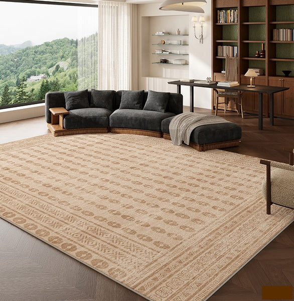 Mid Century Modern Rugs Next to Bed, Contemporary Rugs for Bedroom, Abstract Modern Carpets for Living Room, Modern Rugs for Dining Room-Paintingforhome