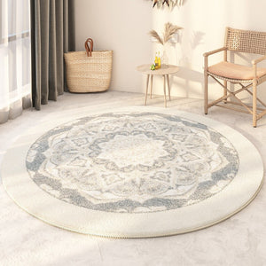 Circular Modern Rugs under Sofa, Modern Round Rugs under Coffee Table, Abstract Contemporary Round Rugs, Geometric Modern Rugs for Bedroom-Paintingforhome