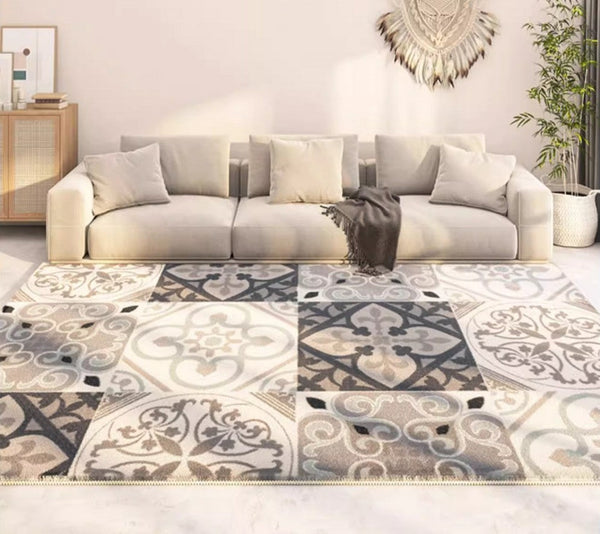 Modern Runner Rugs Next to Bed, Contemporary Rug Ideas for Living Room, Hallway Modern Runner Rugs, Extra Large Modern Rugs for Dining Room-Paintingforhome