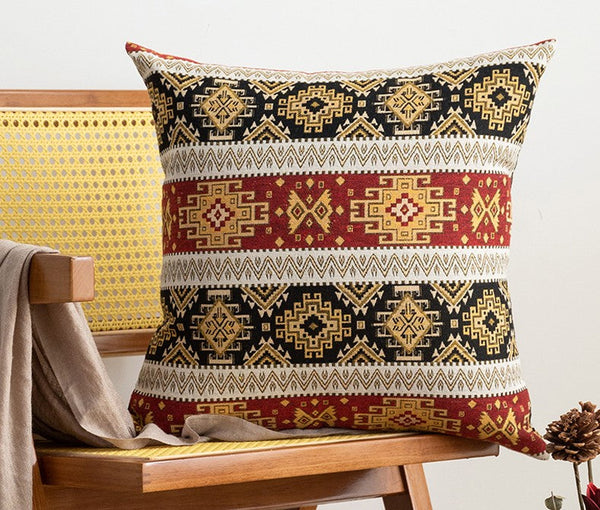 Decorative Throw Pillows, Bohemia Sofa Pillows for Living Room, Geometric Pattern Throw Pillow for Couch, Large Bohemian Decorative Sofa Pillows-Paintingforhome