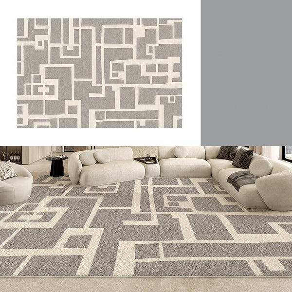 Geometric Modern Rugs for Living Room, Gray Modern Rugs for Bedroom, Contemporary Area Rugs for Dining Room-Paintingforhome