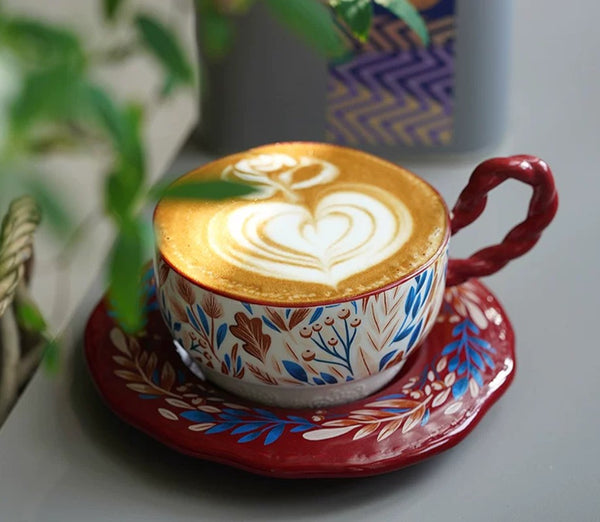Ceramic Coffee Cup Set, Tea Cup With Saucer, Coffee Cup With Saucer, Porcelain Tea Cup Set, British Afternoon Tea Set, Gift Box Tea Set-Paintingforhome