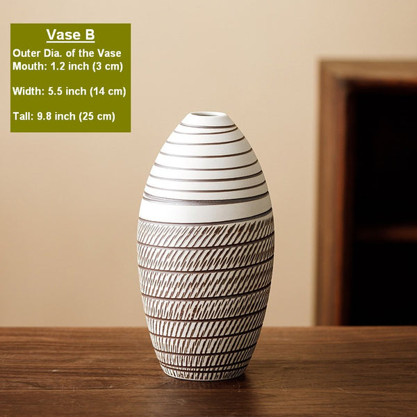 Modern Bouquet Flower Vases, Centerpiece on Dining Table, Large Flower Vase on Table, Handmade Pottery Flower Vases Urn, Water Holding Flower Vases-Paintingforhome