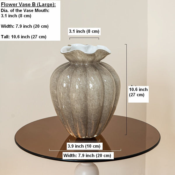 Color Glaze Vase, Contemporary Vases for Modern Home Decor, Handmade Liuli Vases, Glass Bud Vases, Centerpiece Vases on Table-Paintingforhome