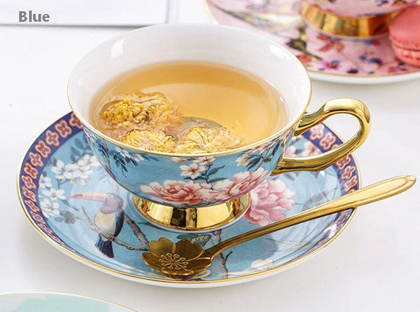 Unique Traditional Afternoon Tea Cup and Saucer in Gift Box, Royal Porcelain Tea Cup Saucer Set, Elegant Flower Pattern Ceramic Coffee Cups, Beautiful British Tea Cups-Paintingforhome