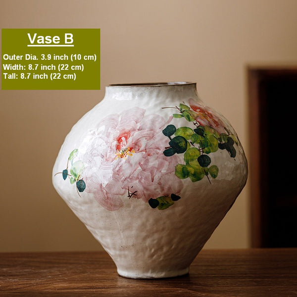 Modern Porcelain Flower Vases, Flower Vases on Table, Handmade Water Holding Flower Vases, Centerpiece on Dining Table, Ceramic Bouquet Vases-Paintingforhome