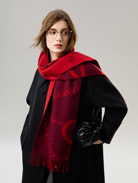 Modern Wool Scarf, Warm Winter Scarf, Holiday Women Scarf, Christmas Gifts for Her, Cold Weather Scarf, Fashion Scarf, Soft Cashmere Scarf for Girls, Elegant Designer Scarf-Paintingforhome