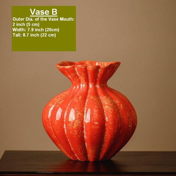 Handmade Water Holding Flower Vases, Modern Flower Vase Centerpiece on Table, Porcelain Flower Vases, Ceramic Bouquet Vases-Paintingforhome