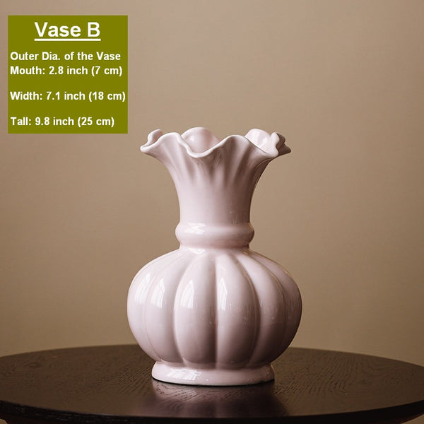 Handmade Water Holding Flower Vase, Ceramic Bud Vases, Small Flower Vases on Table, Rustic Porcelain Flower Vases-Paintingforhome