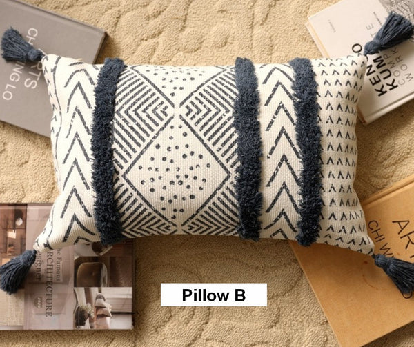 Oriental Square Pillows for Couch, Decorative Throw Pillows for Dining Room, Decorative Sofa Pillow Covers, Bohemian Geometric Modern Pillows-Paintingforhome